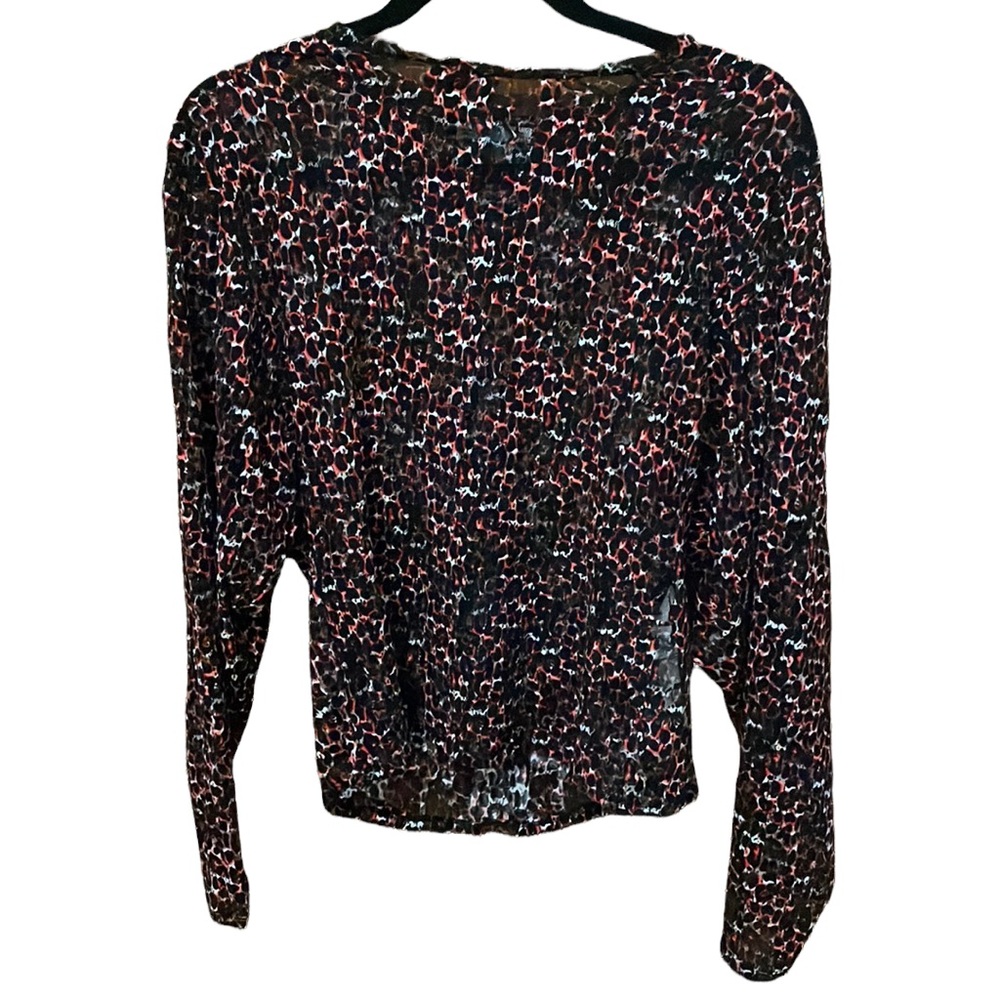 Zara mesh black red and white top Size M